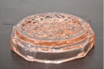 昭和レトロ　花柄　切子グラス12個　コースター6個(ガラスコップ、硝子)(R-046798)
