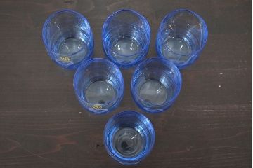 昭和レトロ　花柄　切子グラス12個　コースター6個(ガラスコップ、硝子)(R-046798)