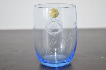 昭和レトロ　花柄　切子グラス12個　コースター6個(ガラスコップ、硝子)(R-046798)