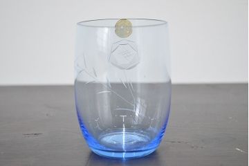 昭和レトロ　花柄　切子グラス12個　コースター6個(ガラスコップ、硝子)(R-046798)