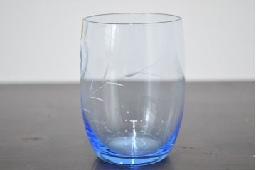 昭和レトロ　花柄　切子グラス12個　コースター6個(ガラスコップ、硝子)(R-046798)