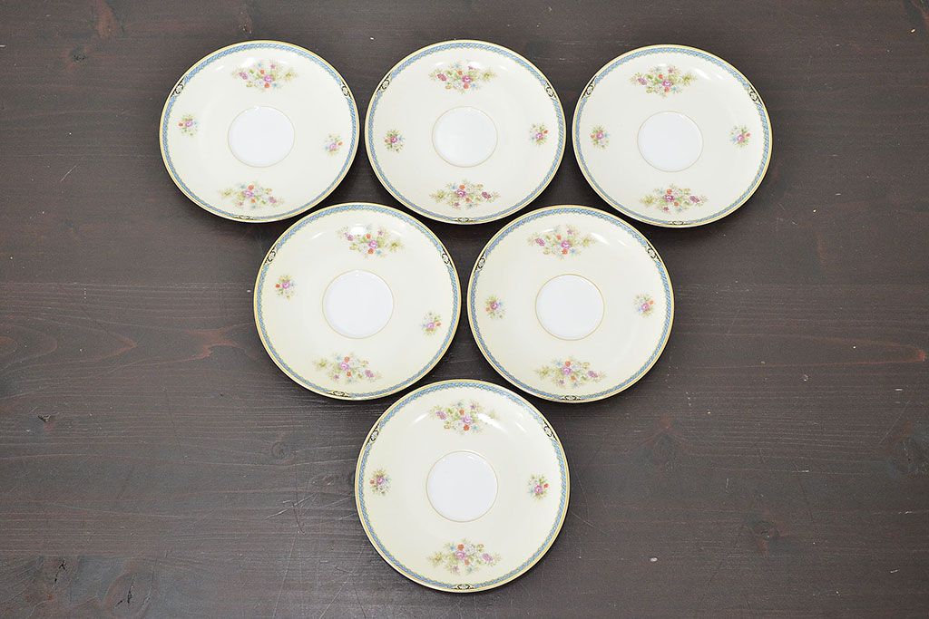 昭和中期　花柄　ノリタケ　Noritake　カップ&ソーサー6客　箱付(R-046799)