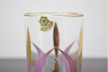昭和レトロ　佐々木ガラス　グラス・コースター・小皿・お盆セット(HOYA、コップ)(R-046800)