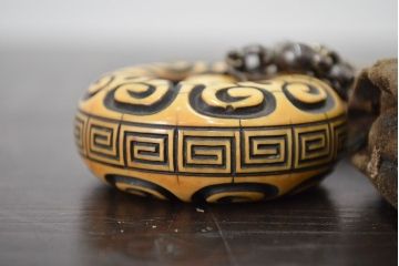 江戸〜明治　饅頭根付煙草入れ(彫刻、龍金具、彫金、提物)(R-046801)