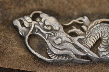 江戸〜明治　饅頭根付煙草入れ(彫刻、龍金具、彫金、提物)(R-046801)