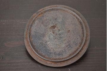 岩手南部　鉄作　兜形源氏霰鉄瓶　共箱(茶道具)(R-046803)