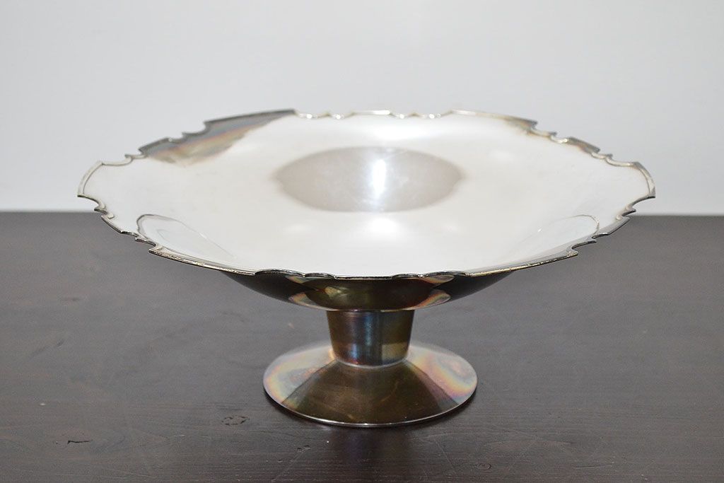 昭和初期　純銀製　コンポート　重量690g(三越、お皿)(R-046804)