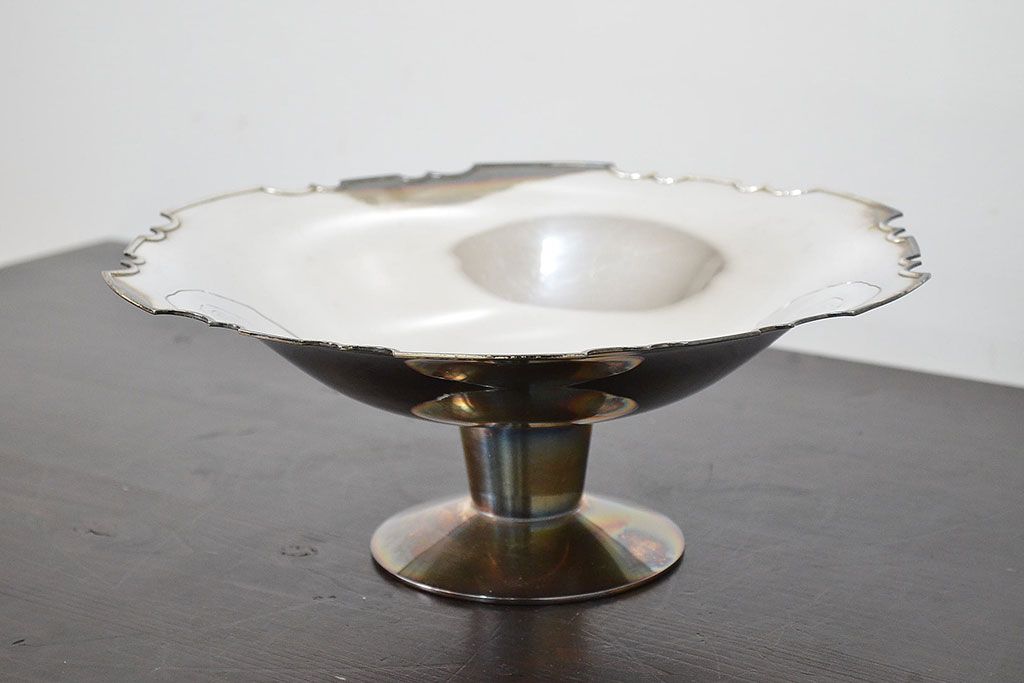 昭和初期　純銀製　コンポート　重量690g(三越、お皿)(R-046804)