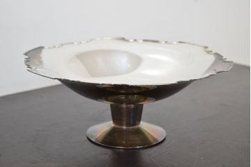 昭和初期　純銀製　コンポート　重量690g(三越、お皿)(R-046804)