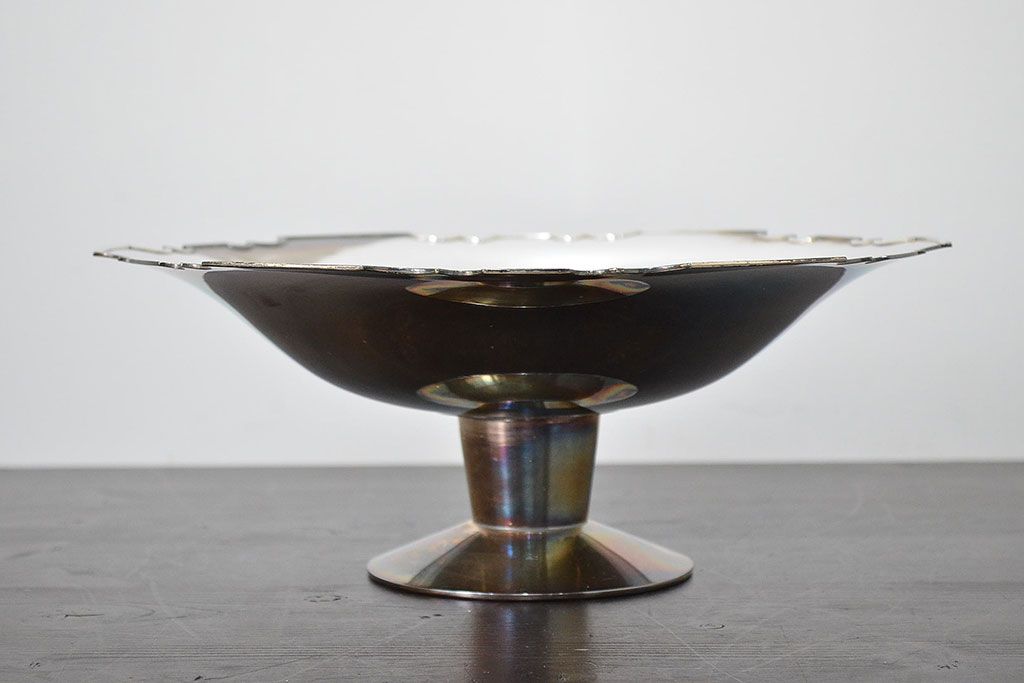 昭和初期　純銀製　コンポート　重量690g(三越、お皿)(R-046804)