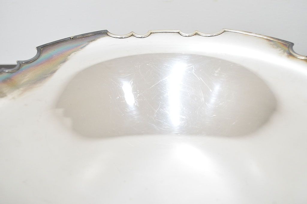 昭和初期　純銀製　コンポート　重量690g(三越、お皿)(R-046804)