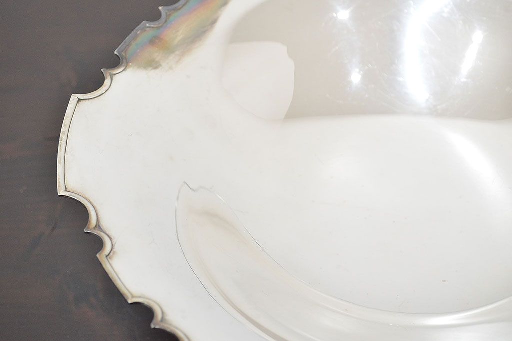 昭和初期　純銀製　コンポート　重量690g(三越、お皿)(R-046804)