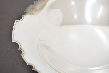 昭和初期　純銀製　コンポート　重量690g(三越、お皿)(R-046804)