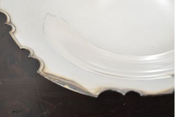 昭和初期　純銀製　コンポート　重量690g(三越、お皿)(R-046804)
