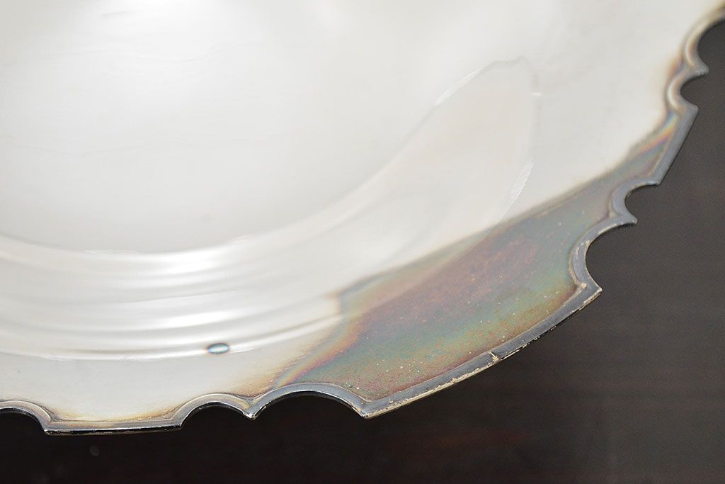 昭和初期　純銀製　コンポート　重量690g(三越、お皿)(R-046804)