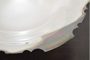 昭和初期　純銀製　コンポート　重量690g(三越、お皿)(R-046804)