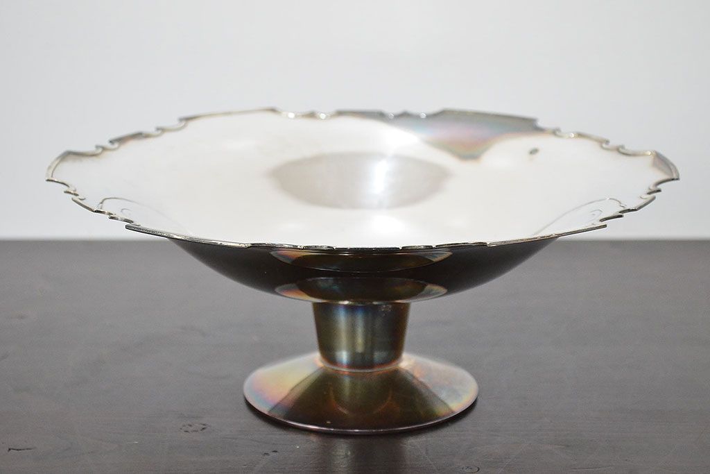昭和初期　純銀製　コンポート　重量690g(三越、お皿)(R-046804)