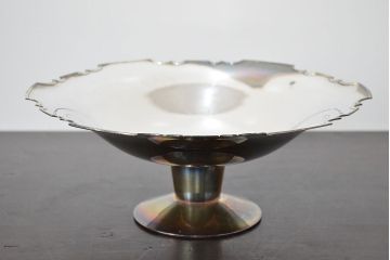 昭和初期　純銀製　コンポート　重量690g(三越、お皿)(R-046804)