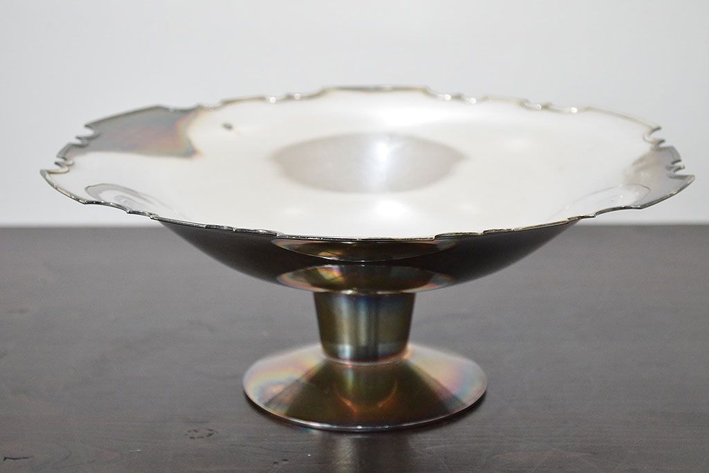 昭和初期　純銀製　コンポート　重量690g(三越、お皿)(R-046804)