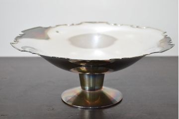 昭和初期　純銀製　コンポート　重量690g(三越、お皿)(R-046804)