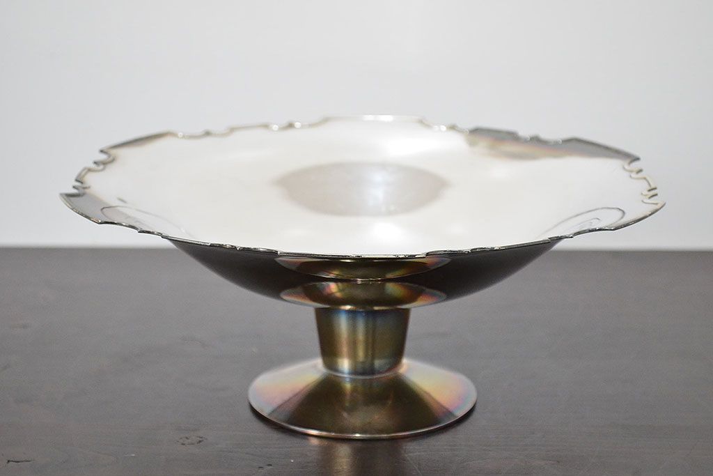 昭和初期　純銀製　コンポート　重量690g(三越、お皿)(R-046804)