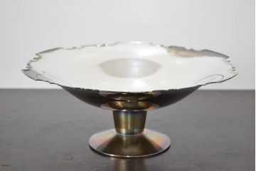 昭和初期　純銀製　コンポート　重量690g(三越、お皿)(R-046804)