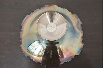 昭和初期　純銀製　コンポート　重量690g(三越、お皿)(R-046804)