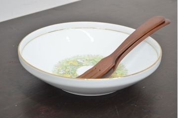 昭和中期　ノリタケ　Noritake　花柄　ボウル皿(深皿、日本陶器)　Y926A(R-046806)