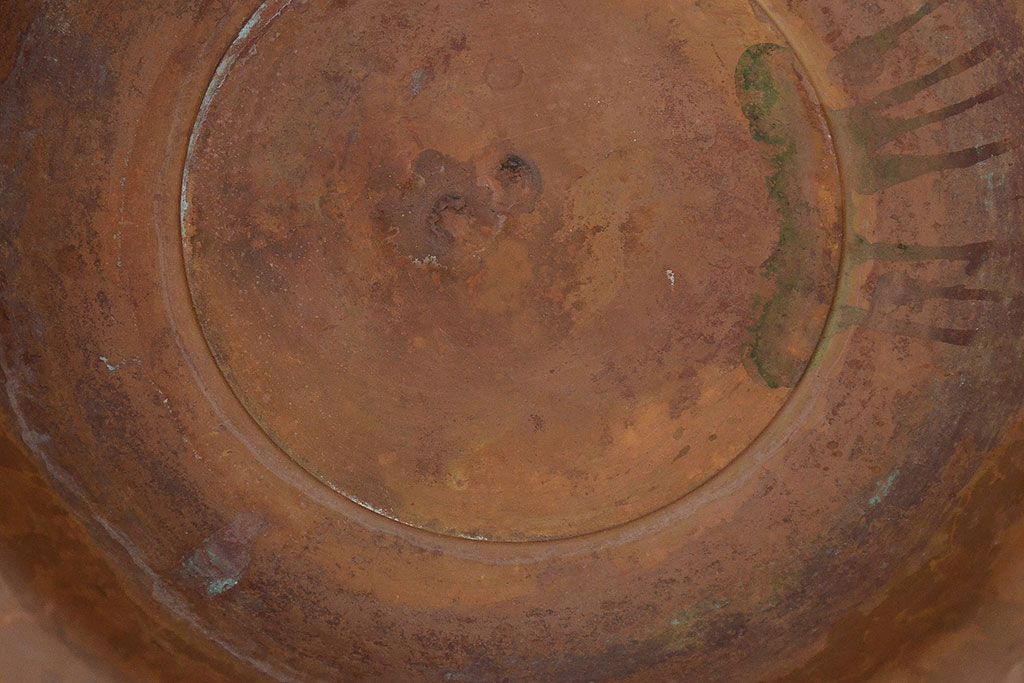 古い　銅製　洗面器　重量650g(アンティーク、レトロ、ビンテージ)(R-046810)