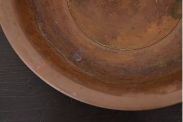 古い　銅製　洗面器　重量650g(アンティーク、レトロ、ビンテージ)(R-046810)