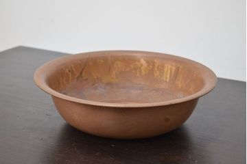 古い　銅製　洗面器　重量650g(アンティーク、レトロ、ビンテージ)(R-046810)