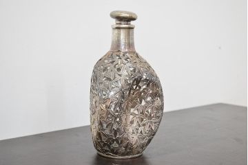 STERLING　SILVER　銀製　竹の図　透かし　デカンタ(重量790g)(R-046811)