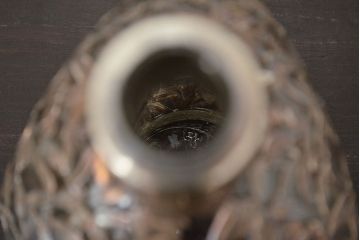 STERLING　SILVER　銀製　竹の図　透かし　デカンタ(重量790g)(R-046811)