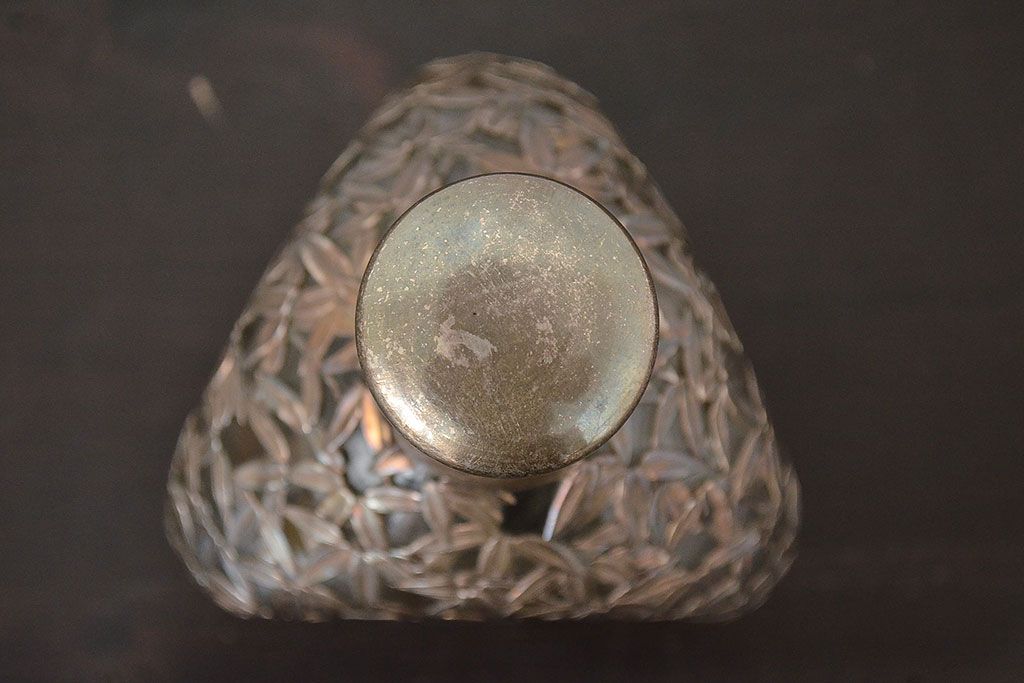 STERLING　SILVER　銀製　竹の図　透かし　デカンタ(重量790g)(R-046811)