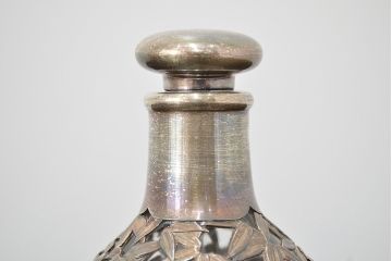 STERLING　SILVER　銀製　竹の図　透かし　デカンタ(重量790g)(R-046811)