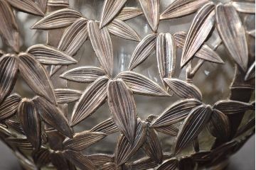 STERLING　SILVER　銀製　竹の図　透かし　デカンタ(重量790g)(R-046811)