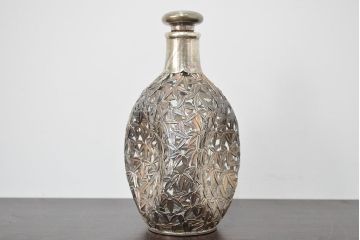 STERLING　SILVER　銀製　竹の図　透かし　デカンタ(重量790g)(R-046811)