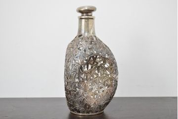 STERLING　SILVER　銀製　竹の図　透かし　デカンタ(重量790g)(R-046811)