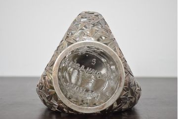 STERLING　SILVER　銀製　竹の図　透かし　デカンタ(重量790g)(R-046811)