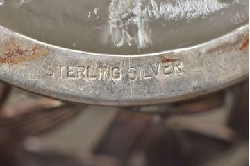 STERLING　SILVER　銀製　竹の図　透かし　デカンタ(重量790g)(R-046811)