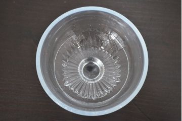 昭和レトロ　当時物　乳白暈し　氷コップ5個セット(プレスガラス)(R-046812)