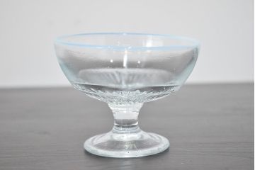 昭和レトロ　当時物　乳白暈し　氷コップ5個セット(プレスガラス)(R-046812)