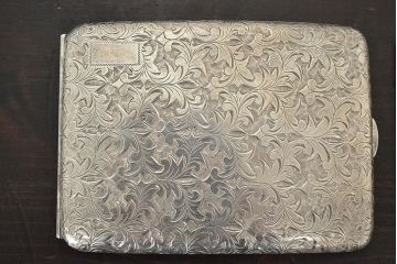 アンティーク　スターリングシルバー950　シガレットケース2点(唐草、彫金)(R-046815)