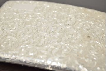 アンティーク　スターリングシルバー950　シガレットケース2点(唐草、彫金)(R-046815)