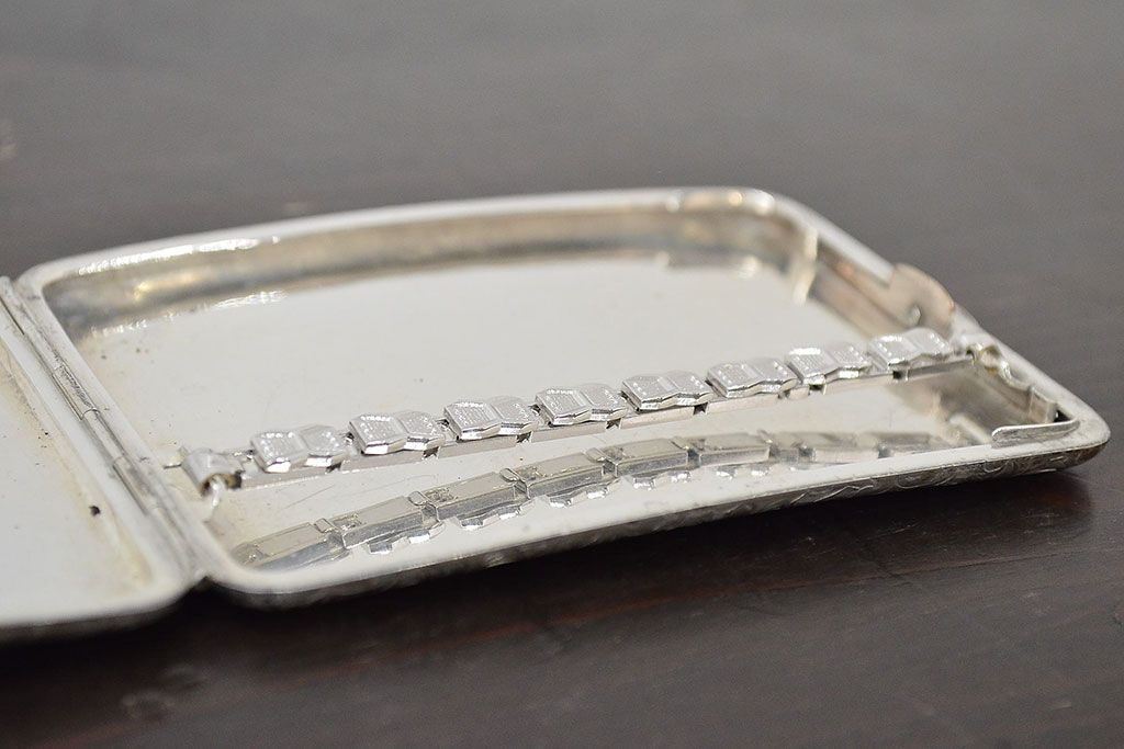 アンティーク　スターリングシルバー950　シガレットケース2点(唐草、彫金)(R-046815)