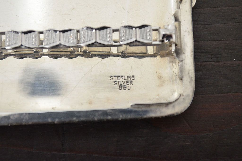 アンティーク　スターリングシルバー950　シガレットケース2点(唐草、彫金)(R-046815)