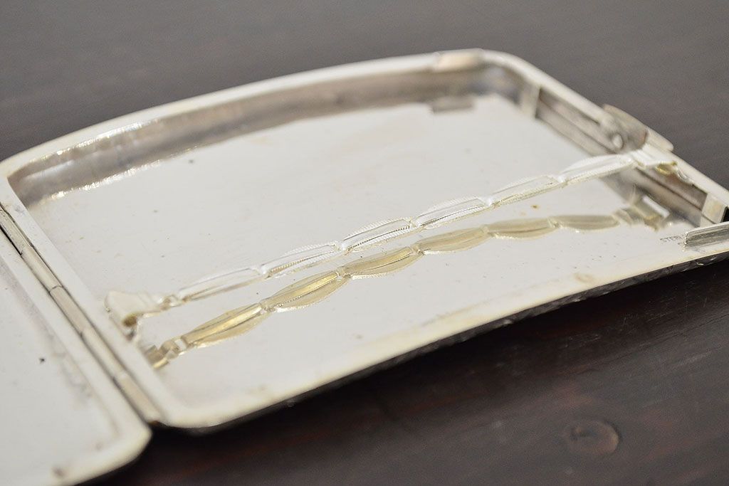 アンティーク　スターリングシルバー950　シガレットケース2点(唐草、彫金)(R-046815)