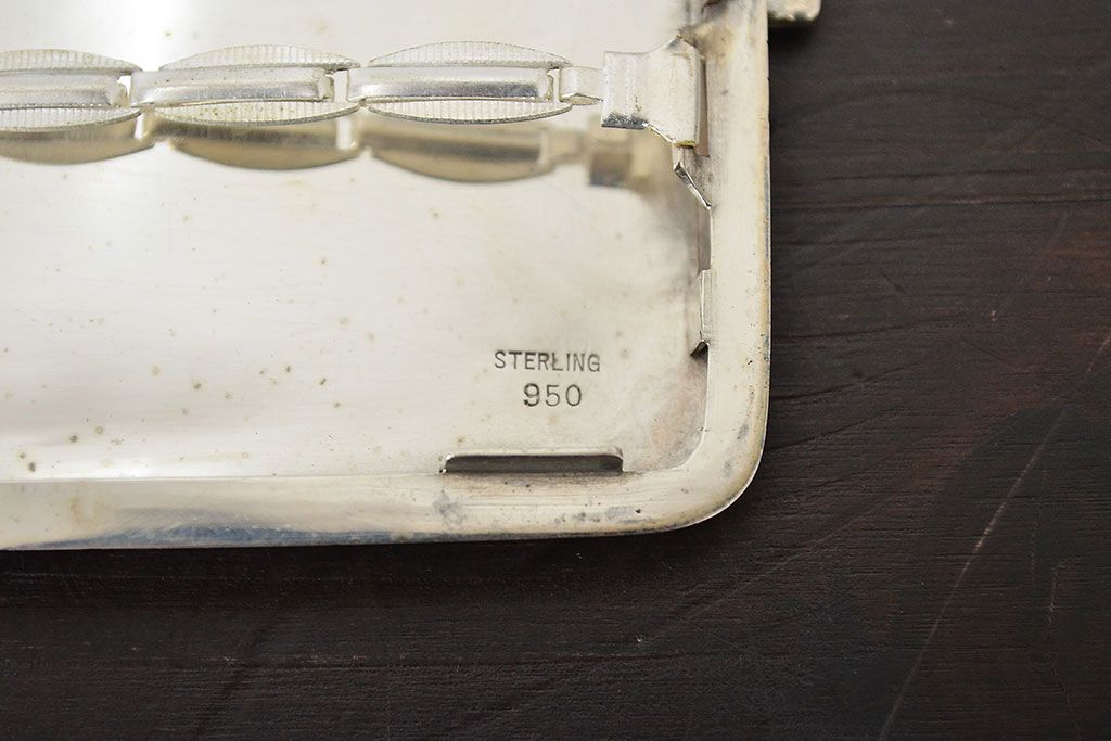 アンティーク　スターリングシルバー950　シガレットケース2点(唐草、彫金)(R-046815)