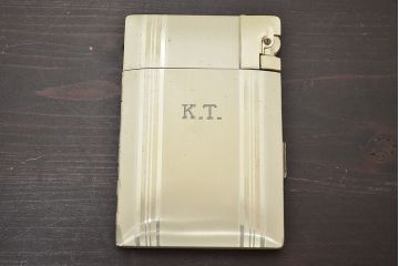 アンティーク　スターリング　エルジン　シガレットケース　ライター　共箱(シルバー、重量185g)(R-046818)