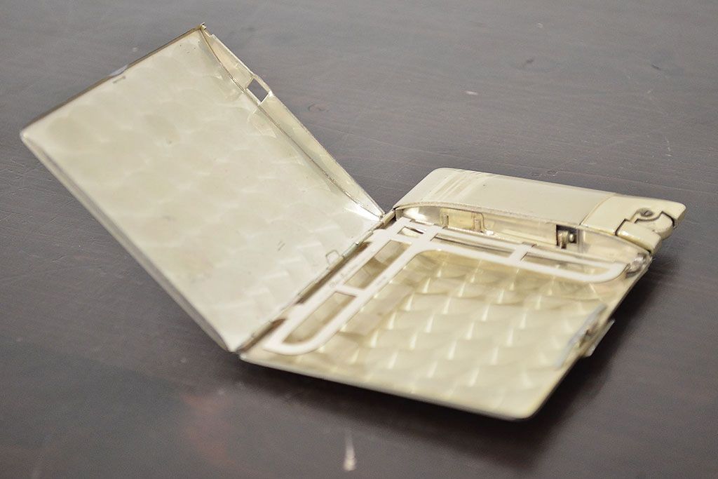アンティーク　スターリング　エルジン　シガレットケース　ライター　共箱(シルバー、重量185g)(R-046818)